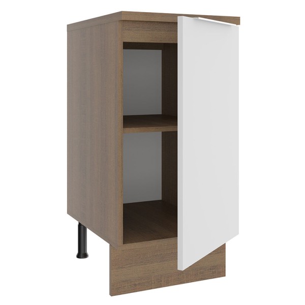 Encontraproduto.com.br - Balcão Madesa Stella 40 x 60 cm 1 Porta (Com Tampo) Rustic/Branco