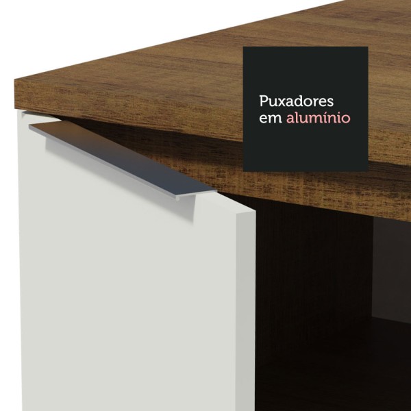 Encontraproduto.com.br - Balcão Madesa Stella 40 x 60 cm 1 Porta (Com Tampo) Rustic/Branco