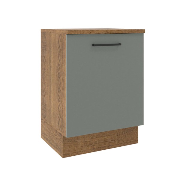 Encontraproduto.com.br - Balcão Madesa Agata 60 x 60 cm 1 Porta (Com Tampo) Rustic/Cinza