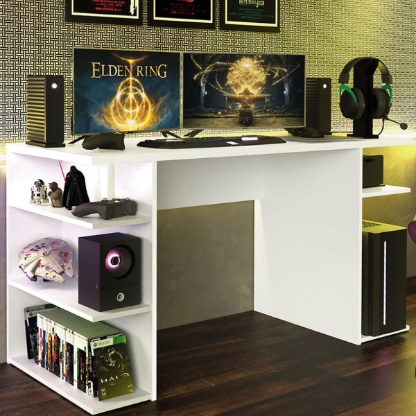 Encontraproduto.com.br - Escrivaninha Mesa para Computador Gamer 9409 Madesa Branco