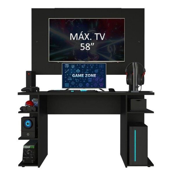 Encontraproduto.com.br - Mesa para Computador Gamer e Painel até 58 Madesa Preto