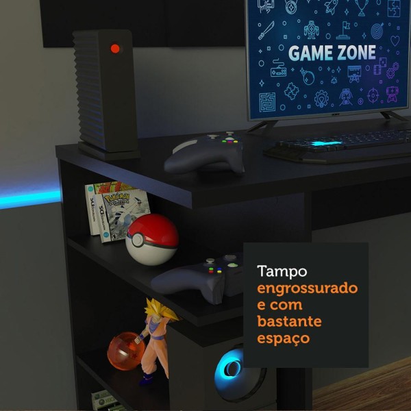 Encontraproduto.com.br - Mesa para Computador Gamer e Painel até 58 Madesa Preto