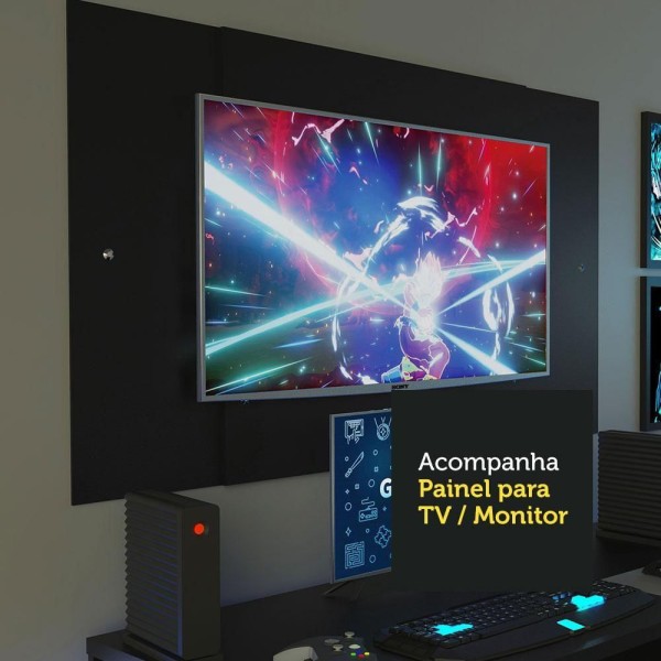 Encontraproduto.com.br - Mesa para Computador Gamer e Painel até 58 Madesa Preto