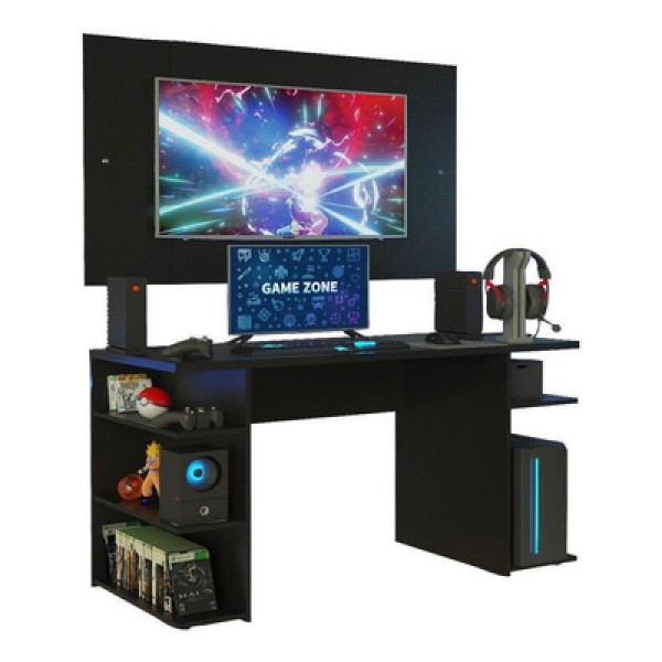 Encontraproduto.com.br - Mesa para Computador Gamer e Painel até 58 Madesa Preto