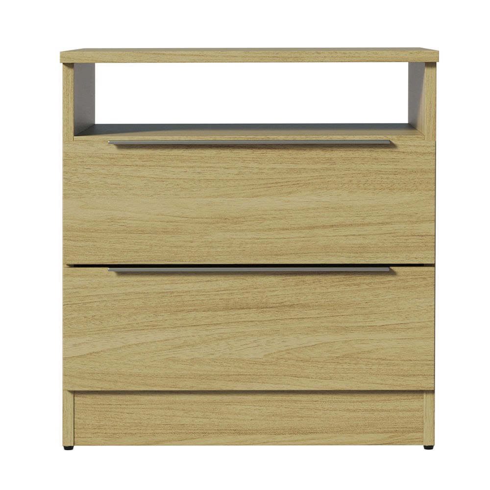 Encontraproduto.com.br - Mesa de Cabeceira Madesa 3227 com 2 Gavetas Carvalho