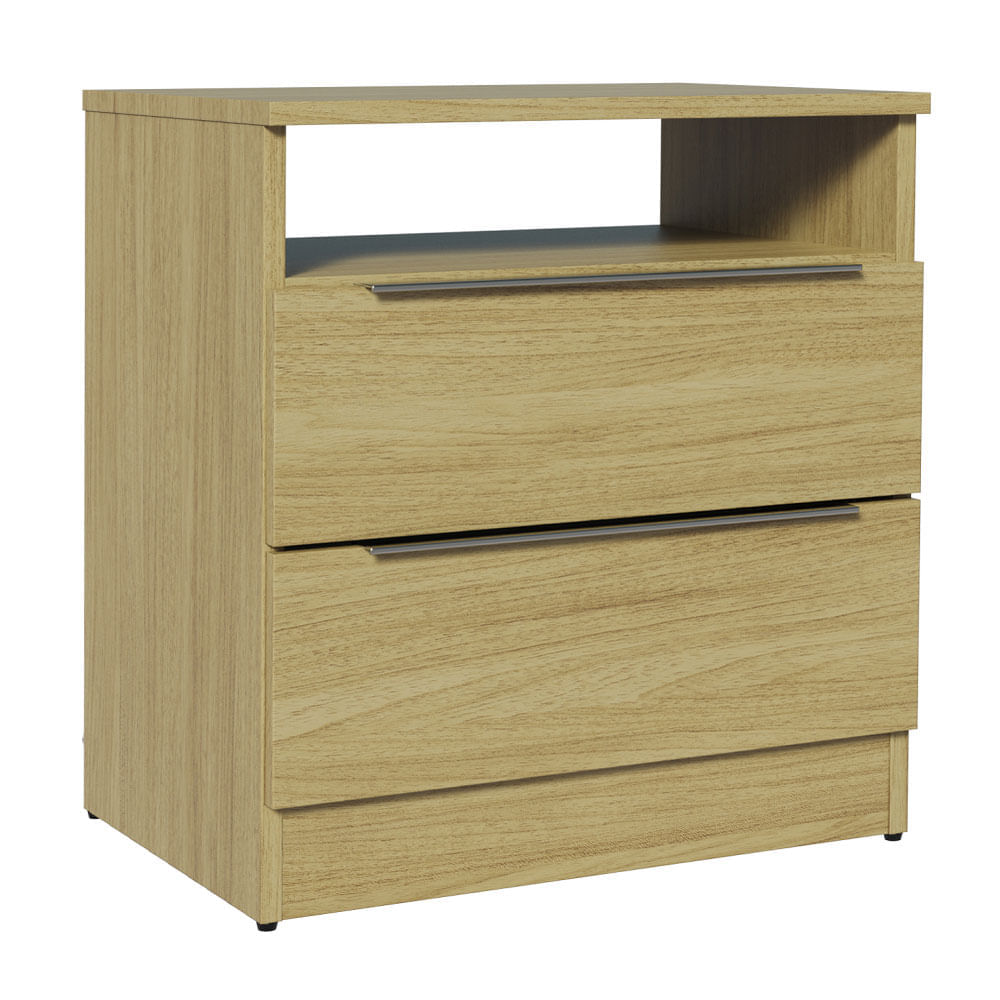 Encontraproduto.com.br - Mesa de Cabeceira Madesa 3227 com 2 Gavetas Carvalho