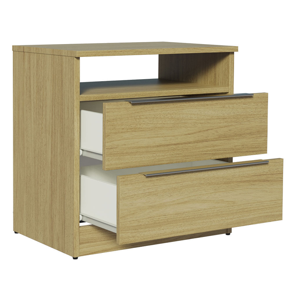 Encontraproduto.com.br - Mesa de Cabeceira Madesa 3227 com 2 Gavetas Carvalho