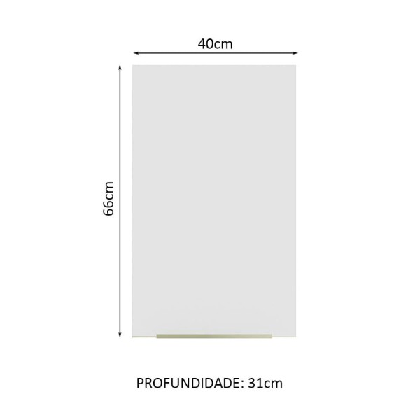 Encontraproduto.com.br - Armário Aéreo Madesa Lux 40 cm 1 Porta Branco/Branco Veludo