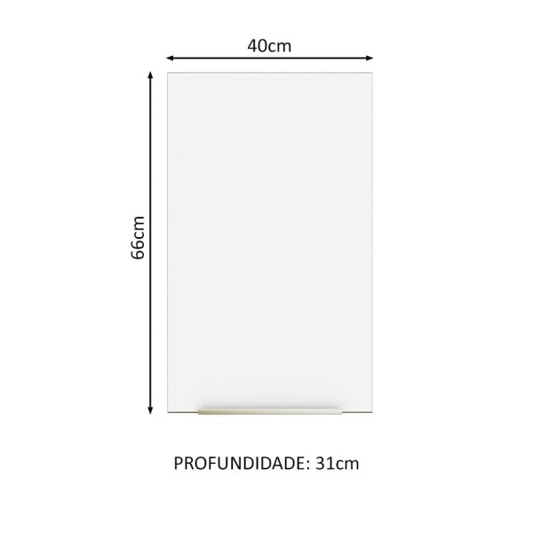 Encontraproduto.com.br - Armário Aéreo Madesa Lux 40 cm 1 Porta Branco/Branco Veludo
