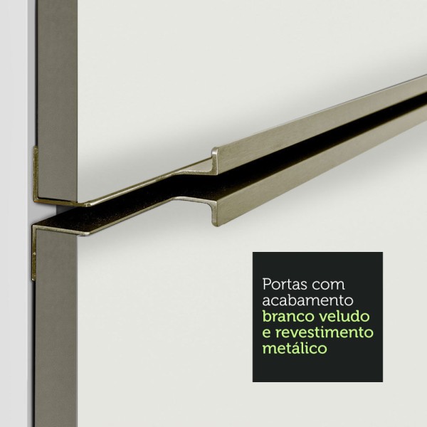 Encontraproduto.com.br - Armário Aéreo Madesa Lux 40 cm 1 Porta Branco/Branco Veludo