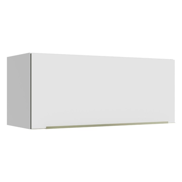Armário Aéreo Madesa Lux 80 cm 1 Porta Basculante Branco/Branco Veludo