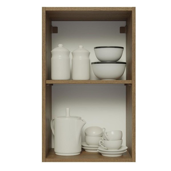 Encontraproduto.com.br - Armário Aéreo Madesa Lux 40 cm 1 Porta Rustic/Branco Veludo