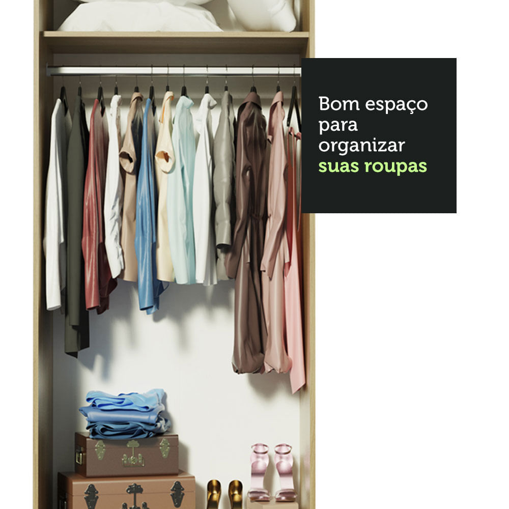 Encontraproduto.com.br - Guarda-Roupa Modulado Madesa Nilo 100% MDF 200004 com Espelhos 3 Peças Carvalho Cor:Carvalho