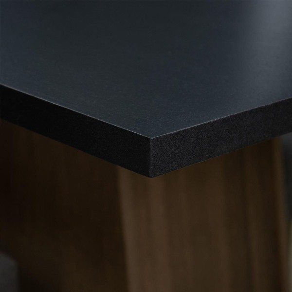 Encontraproduto.com.br - Conjunto Sala de Jantar Madesa Medelin Mesa Tampo de Madeira com 6 Cadeiras Preto/Rustic/Sintético Preto
