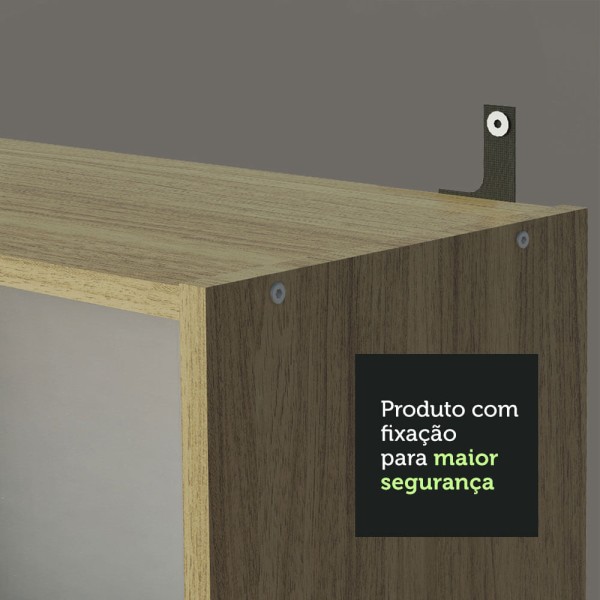 Encontraproduto.com.br - Estante para Livros Home Sala Madesa 6907 com 3 Nichos Carvalho