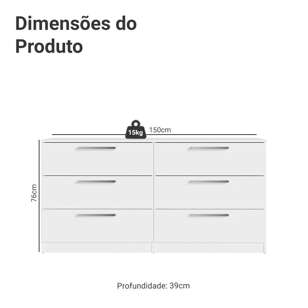 Encontraproduto.com.br - Conjunto Quarto Infantil com Guarda Roupa 2 Portas com Espelho e Cômoda Madesa​