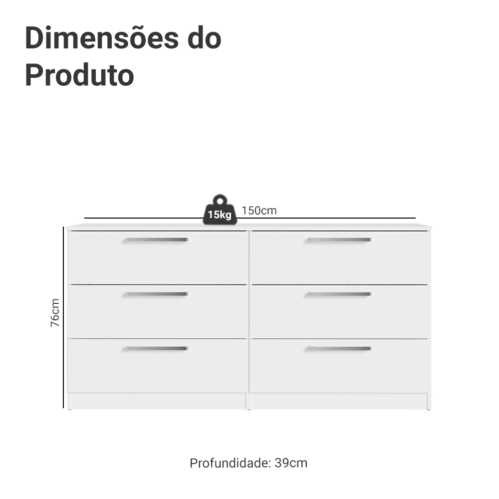 Encontraproduto.com.br - Quarto Infantil Completo Guarda Roupa 2 Portas 2 Gavetas com Espelho e Cômoda Madesa​
