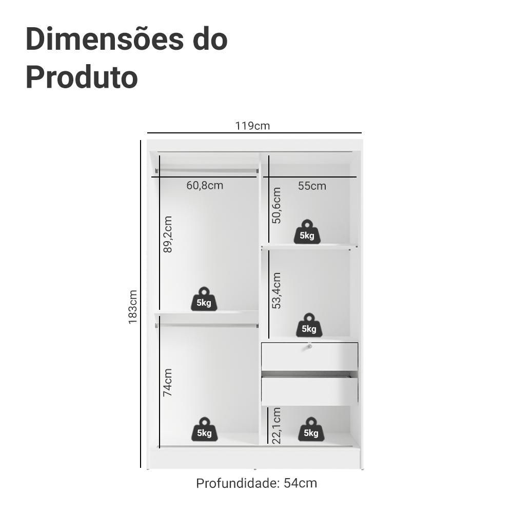 Encontraproduto.com.br - Quarto Infantil Completo Guarda-Roupa 2 Portas 2 Gavetas e Cômoda Madesa​