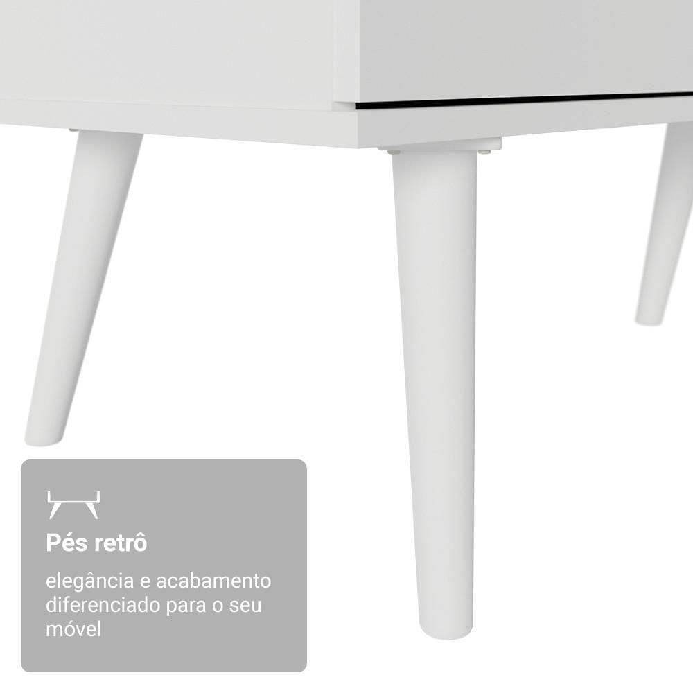 Encontraproduto.com.br - Escrivaninha Em L Mesa Para Computador Gamer 3 Gavetas Branco Lisboa Madesa