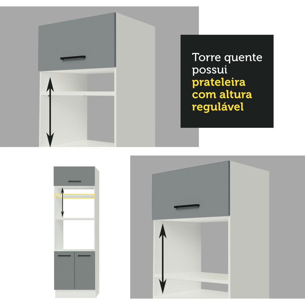 Encontraproduto.com.br - Armário de Cozinha Completa 290cm Branco Cinza Agata Madesa 03