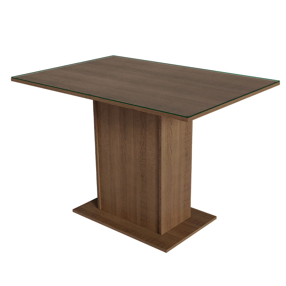 Encontraproduto.com.br - Conjunto Sala de Jantar Mesa Tampo de Vidro 4 Cadeiras Rustic/Preto Camélia Madesa