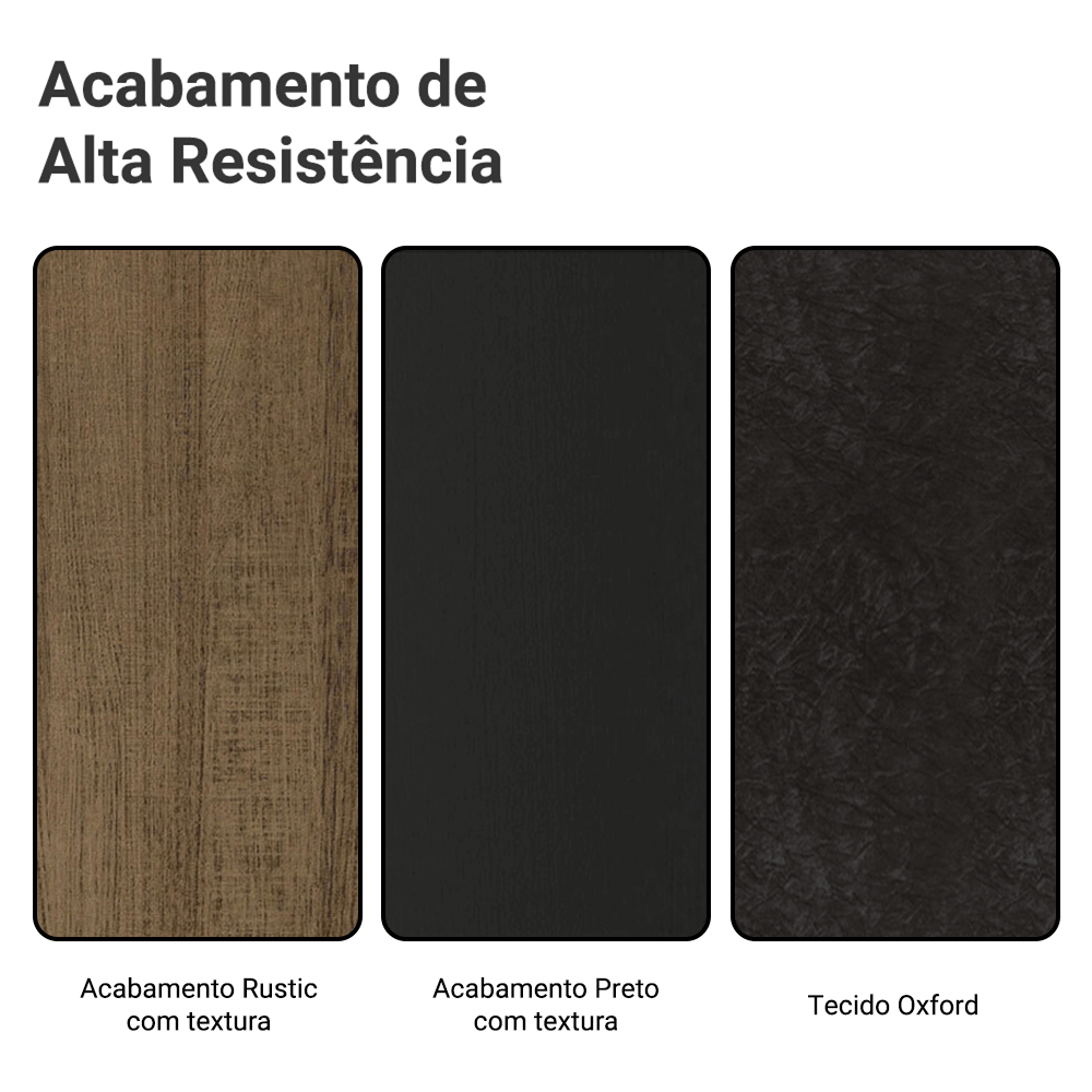 Encontraproduto.com.br - Conjunto Sala de Jantar Mesa Tampo de Vidro 6 Cadeiras Rustic/Preto/Oxford Odara Madesa