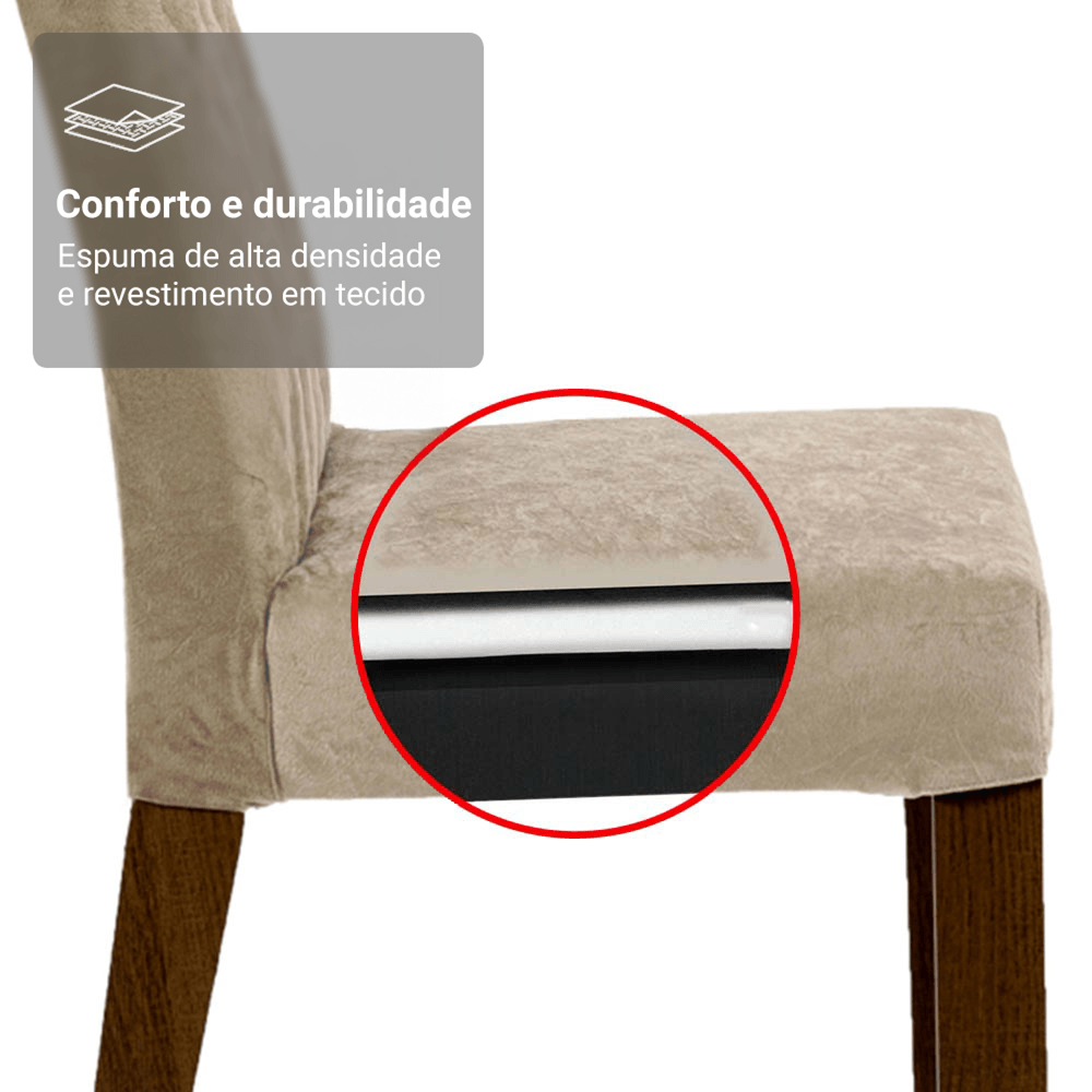 Encontraproduto.com.br - Conjunto Sala de Jantar Mesa Tampo de Madeira 6 Cadeiras Rustic/Imperial Allegro Madesa