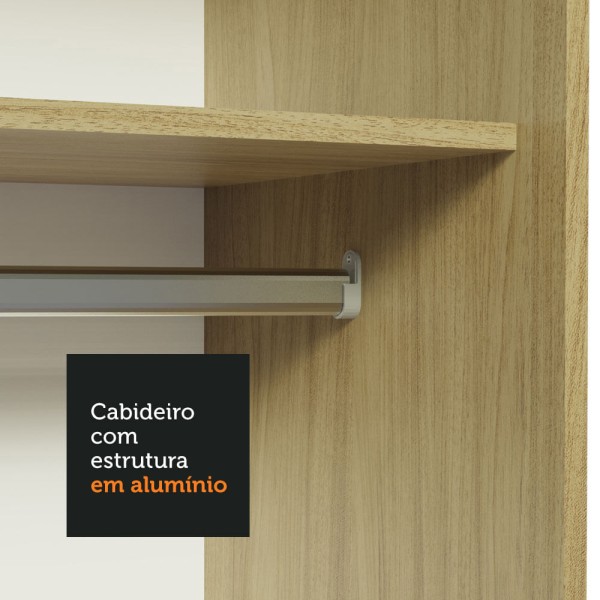 Encontraproduto.com.br - Guarda-Roupa Modulado de Canto Madesa Nilo 261002 com 3 Peças Carvalho