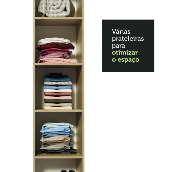 Encontraproduto.com.br - Guarda-Roupa Modulado de Canto Madesa Nilo 261002 com 3 Peças Carvalho