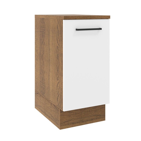 Balcão Madesa Agata 35 x 60 cm 1 Porta (Com Tampo) Rustic/Branco