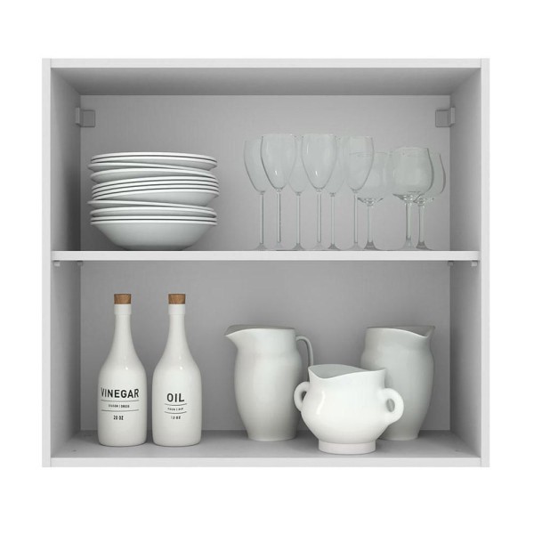 Encontraproduto.com.br - Armário Aéreo Madesa Agata 70 cm 2 Portas Branco/Preto