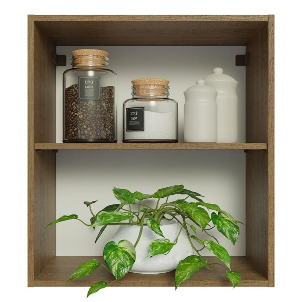 Encontraproduto.com.br - Armário Aéreo 60 Cm Com 2 Nichos Abertos Rustic