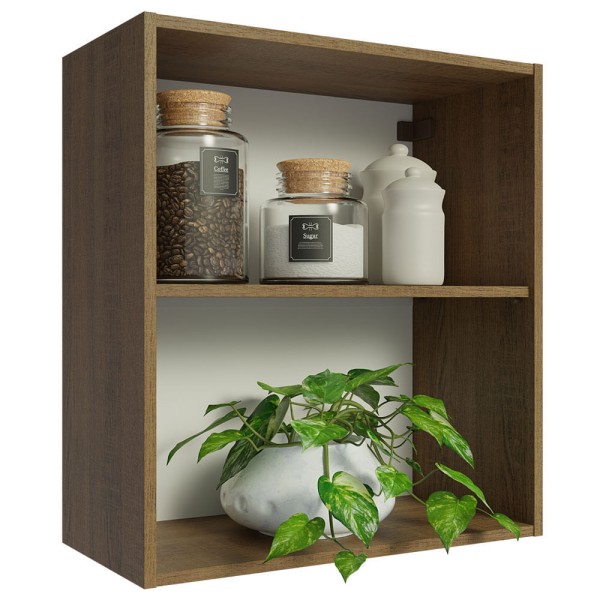 Encontraproduto.com.br - Armário Aéreo 60 Cm Com 2 Nichos Abertos Rustic
