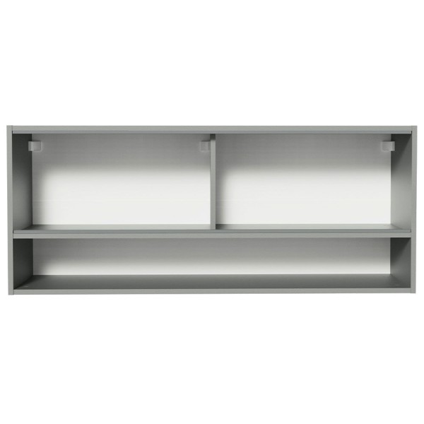 Encontraproduto.com.br - Armário Aéreo 2 Portas De Vidro Neutral E 1 Nicho Cinza