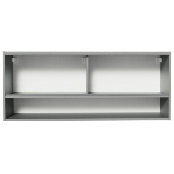 Encontraproduto.com.br - Armário Aéreo 2 Portas De Vidro Neutral E 1 Nicho Cinza