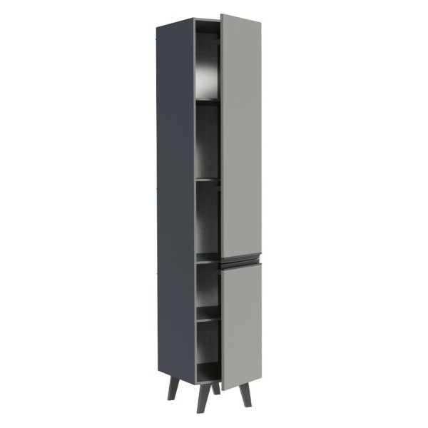 Encontraproduto.com.br - Paneleiro 40 cm 2 Portas Cinza Nice Madesa