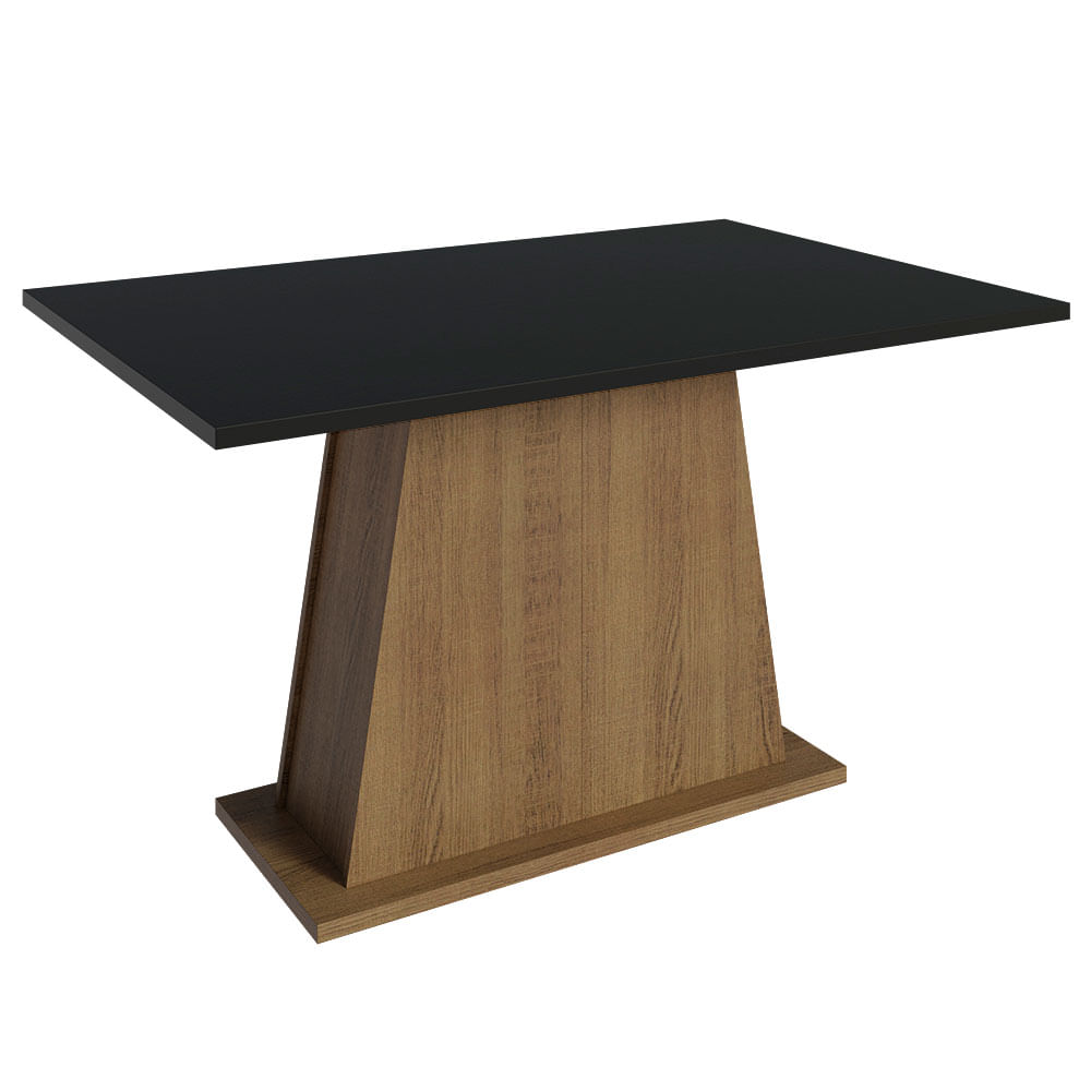 Encontraproduto.com.br - Mesa de Jantar Retangular com Tampo de Madeira Rustic/Preto 5365 Madesa