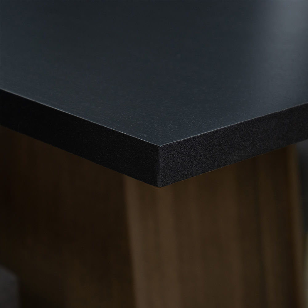 Encontraproduto.com.br - Mesa de Jantar Retangular com Tampo de Madeira Rustic/Preto 5365 Madesa