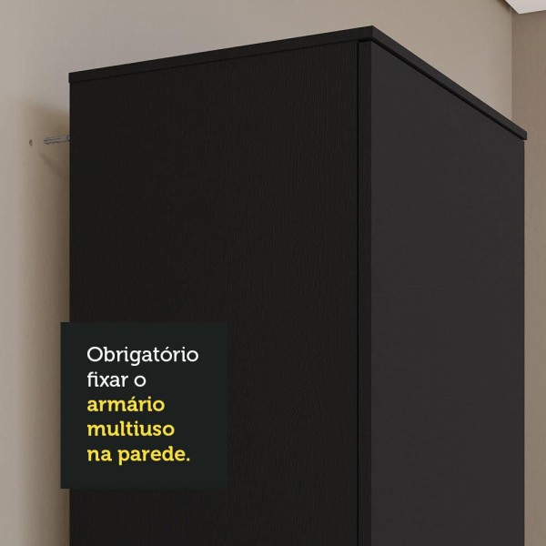 Encontraproduto.com.br - Armário Multiuso 60 Cm 1 Porta Madesa Preto