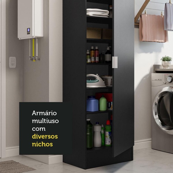 Encontraproduto.com.br - Armário Multiuso 60 Cm 1 Porta Madesa Preto