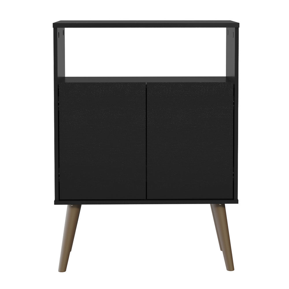 Encontraproduto.com.br - Aparador Buffet Cantinho Do Café Com Pés 2 Portas Preto 7030 Madesa Preto