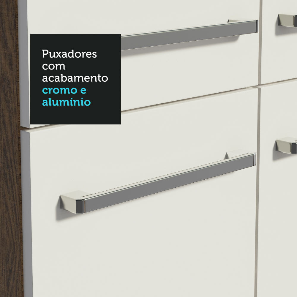 Encontraproduto.com.br - Armário de Cozinha Completa 293cm com Pia Rustic/Branco Emilly Madesa 09