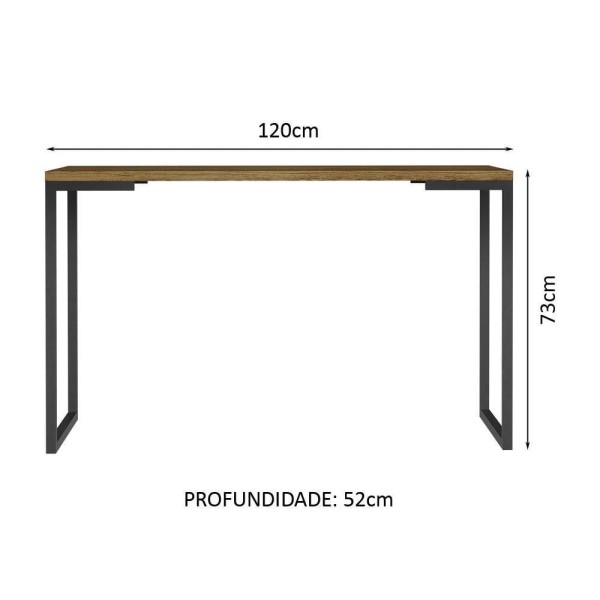 Encontraproduto.com.br - Conjunto Escritório Home Office com Mesa Industrial + Estante Escada Rustic/Preto Madesa