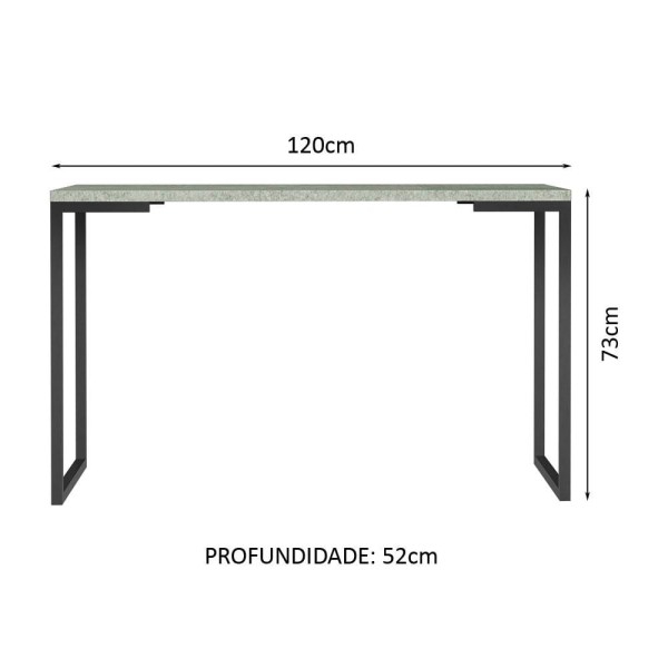 Encontraproduto.com.br - Conjunto Escritório Home Office com Mesa Industrial + Estante Escada Preto/Cinza Madesa
