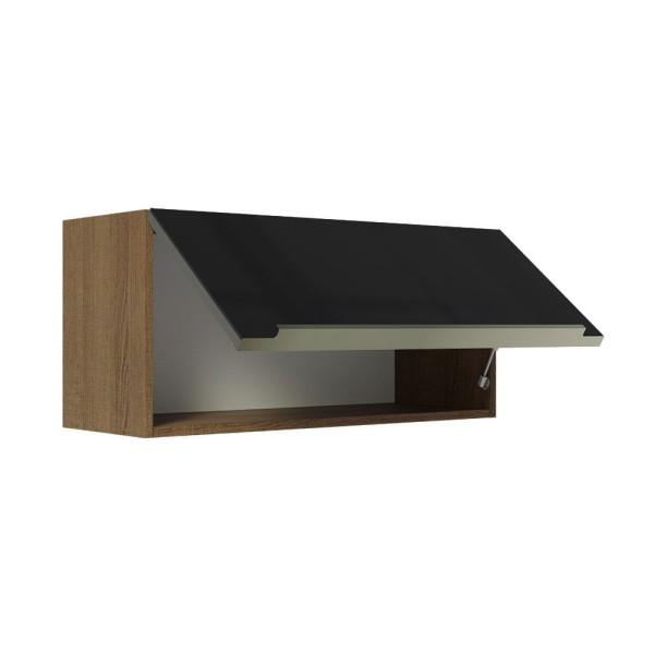 Encontraproduto.com.br - Armário Aéreo 70 Cm 1 Porta Rustic/preto Lux Rustic/preto
