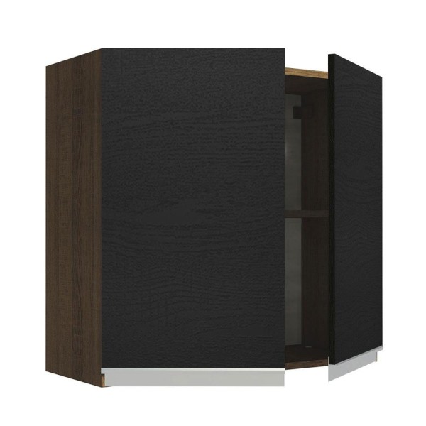 Encontraproduto.com.br - Armário Aéreo 70 Cm 2 Portas Rustic/preto Glamy Rustic/preto