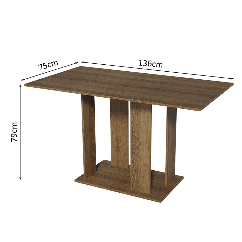 Encontraproduto.com.br - Mesa de Jantar Retangular com Tampo de Madeira Rustic 5327 Madesa