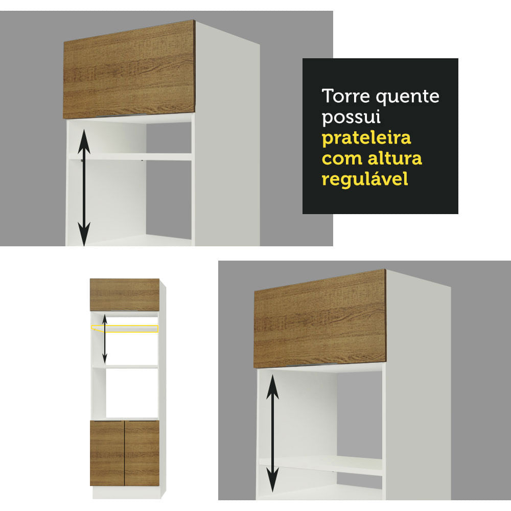 Encontraproduto.com.br - Armário De Cozinha Completa 350cm Branco/rustic Stella Madesa 01 Branco/rustic