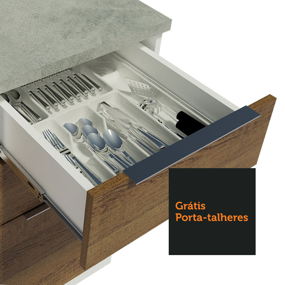 Encontraproduto.com.br - Armário De Cozinha Completa 270cm Branco/rustic Stella Madesa 07 Branco/rustic