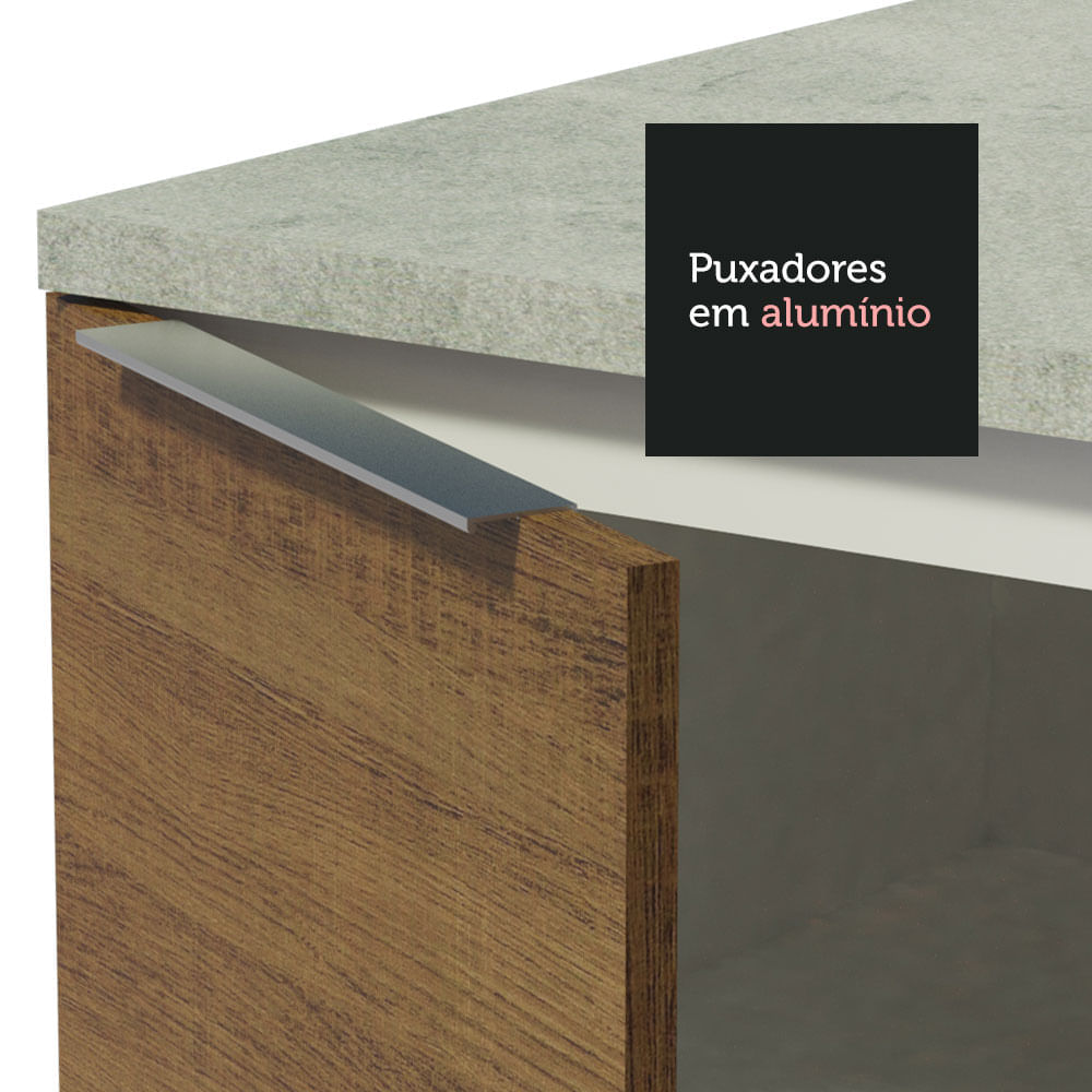 Encontraproduto.com.br - Armário De Cozinha Completa 270cm Branco/rustic Stella Madesa 07 Branco/rustic